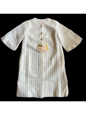 SEARS Vintage 1960's Robe Housecoat NEW old stock White Sz 12